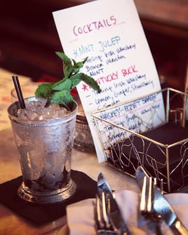 Cocktail  and menu 
